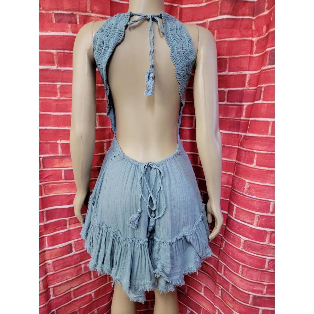 Free People 200 Degrees Women's Mini Dress Endless Summer Blue/gree XS #04 - Picture 5 of 9